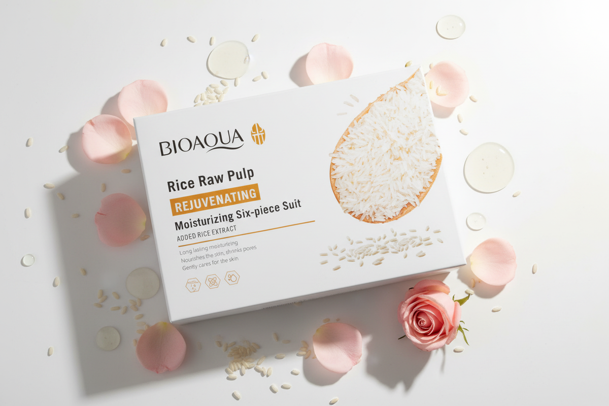 BIOAQUA Rice Raw Pulp Rejuvenating Moisturizing Six-piece Suit